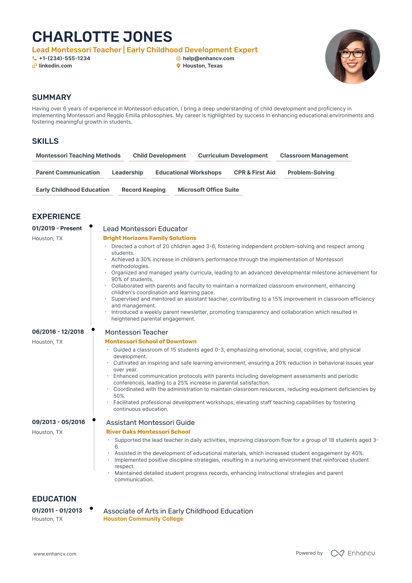 5 Montessori Teacher Resume Examples - AHR0cHM6Ly9jZG4uZW5oYW5jdi5jb20vcHJlZGVmaW5lZC1leGFtcGxlcy9yWHdkaHh4Q0R1MDMyR09vbU5vQ0lRVDBFcVRldjhja01Yamo2WXNOL2ltYWdlLnBuZw~~. 