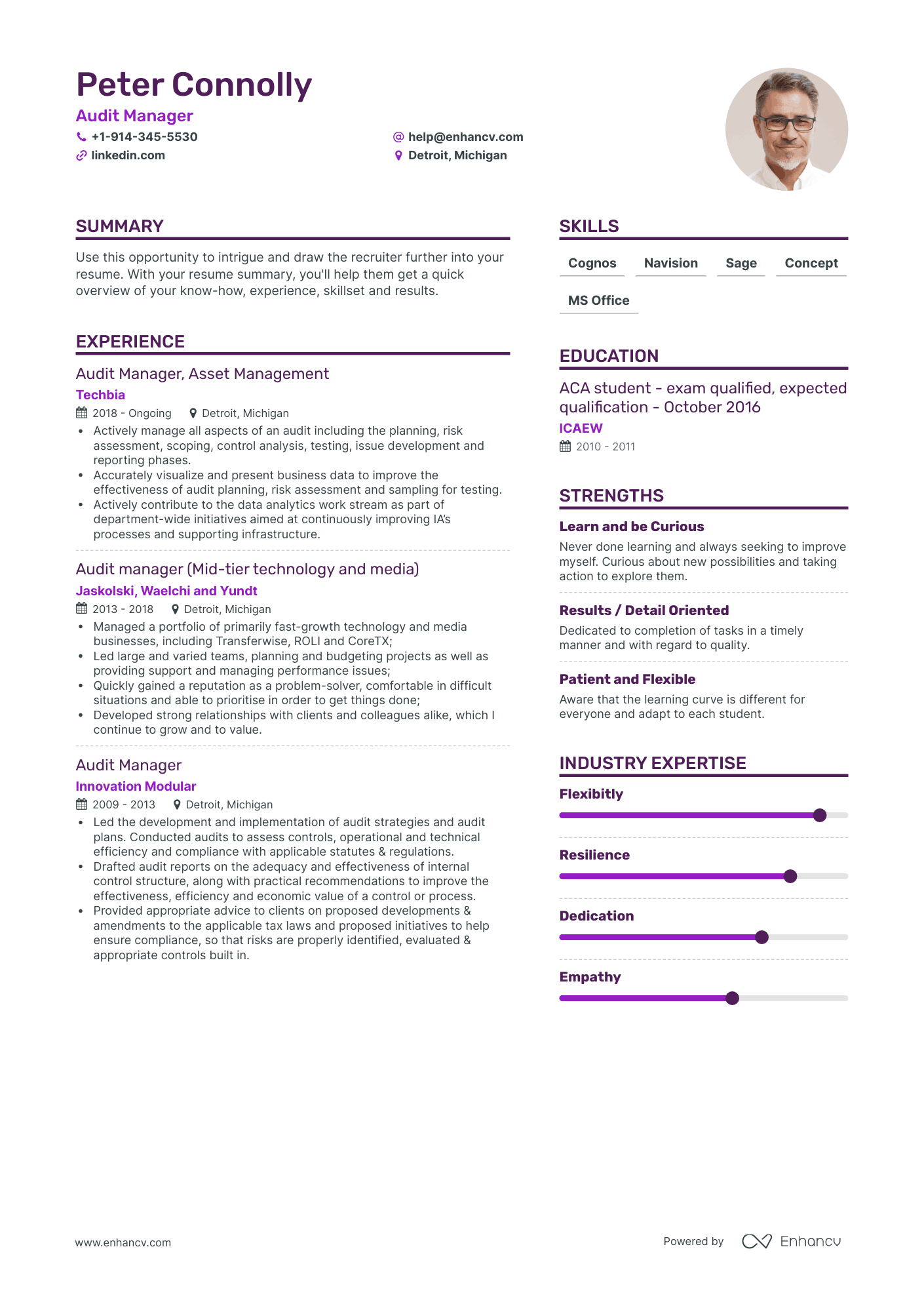 Audit Manager Resume Examples & Guide for 2023 (Layout, Skills ...