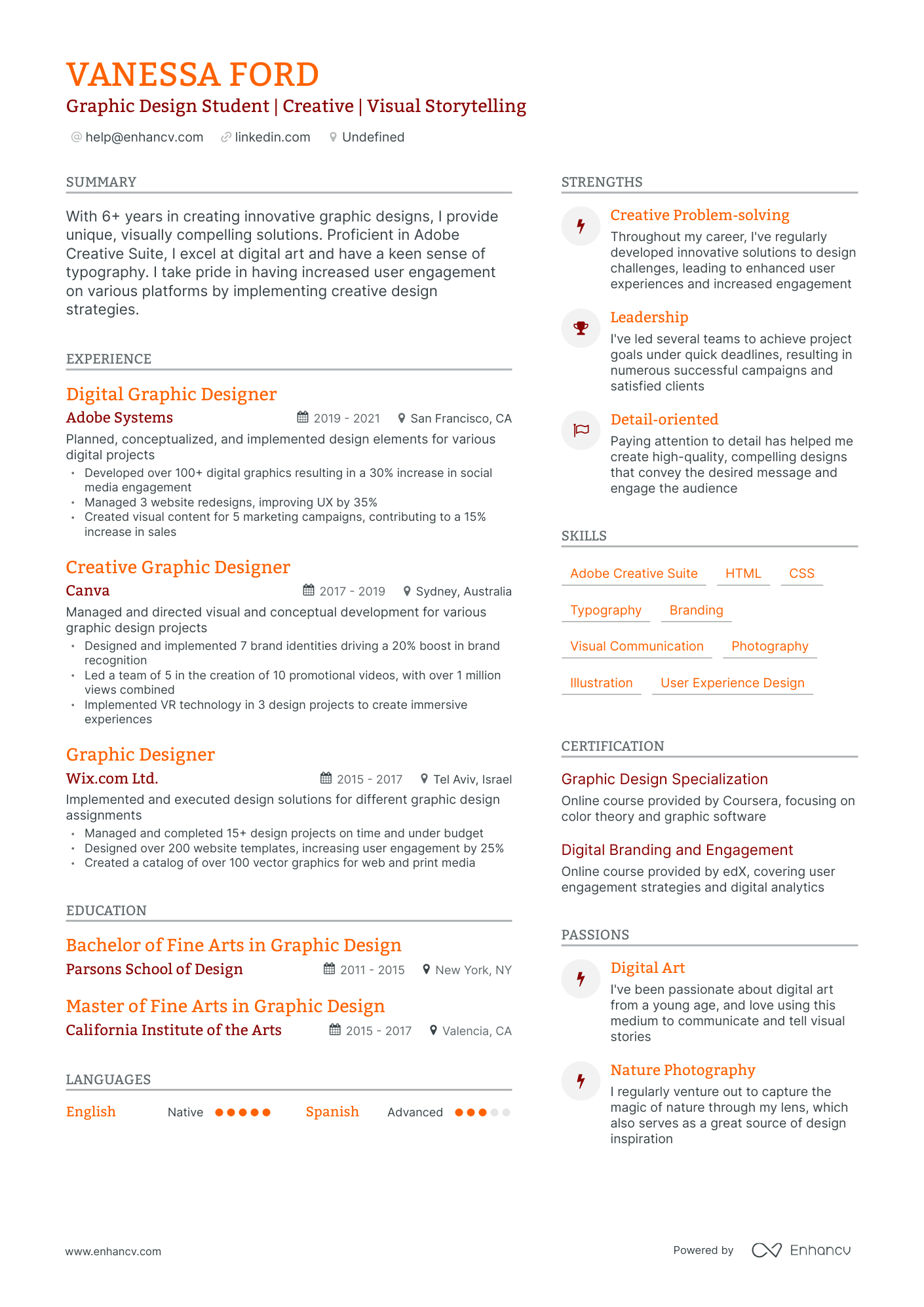 5 Graphic Design Student Resume Examples & Guide for 2024