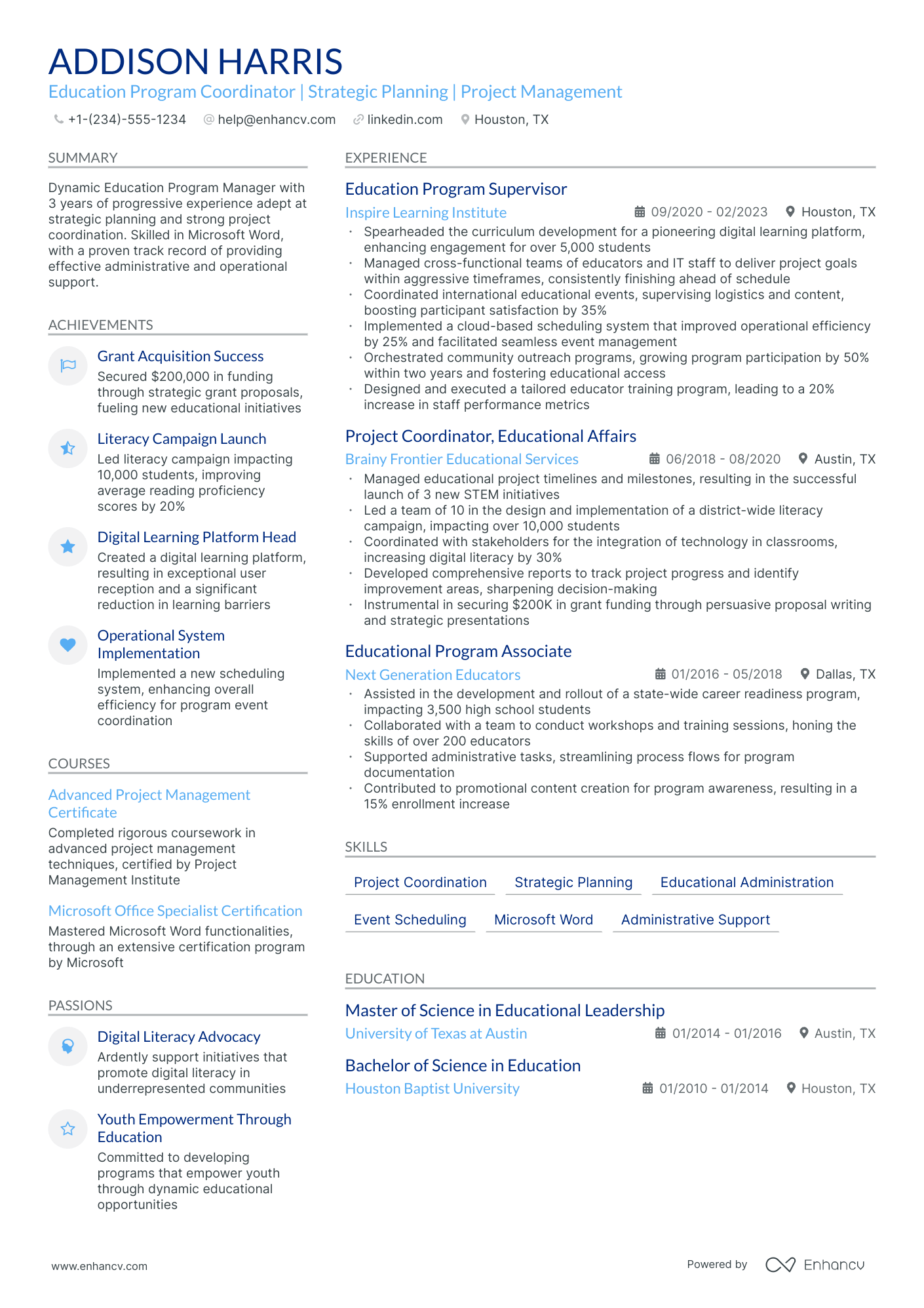 5 Education Program Manager Resume Examples & Guide for 2024