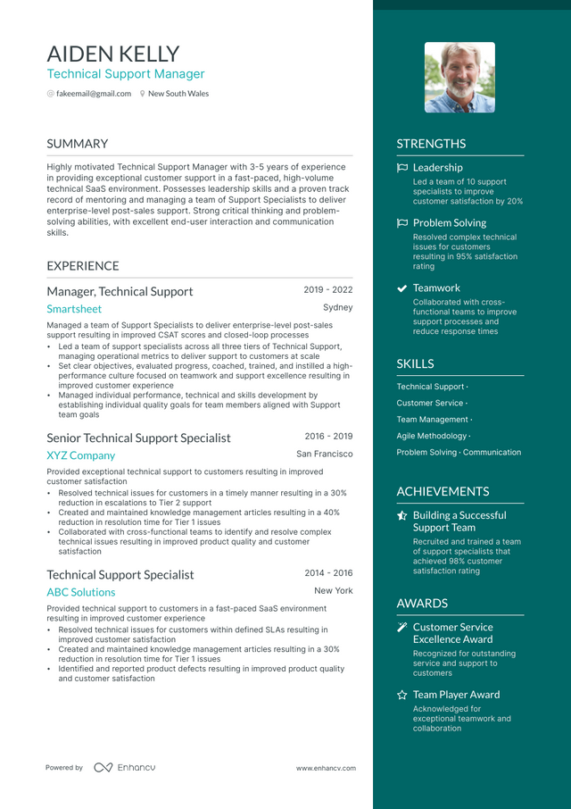 5 Technical Support Manager Resume Examples & Guide for 2023