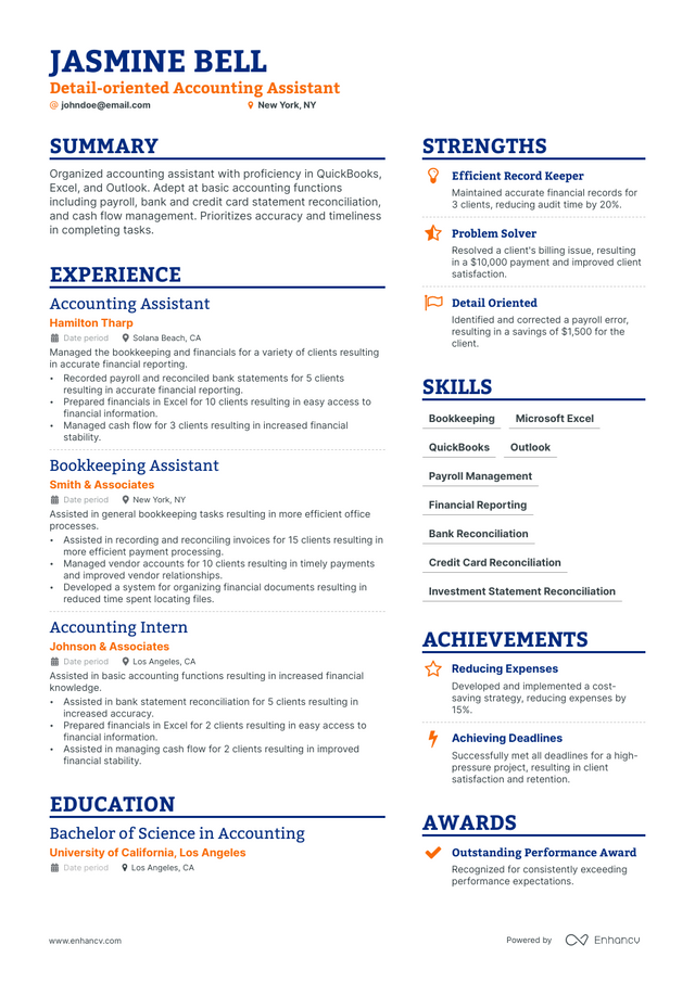 5 Accounting Assistant Resume Examples & Guide for 2023