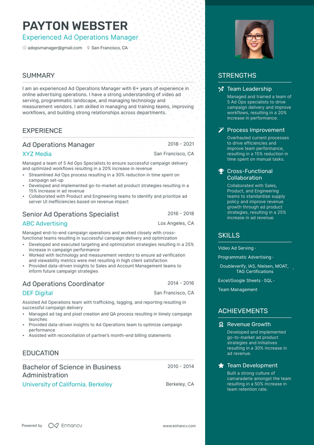 5 Ad Operations Manager Resume Examples & Guide for 2023