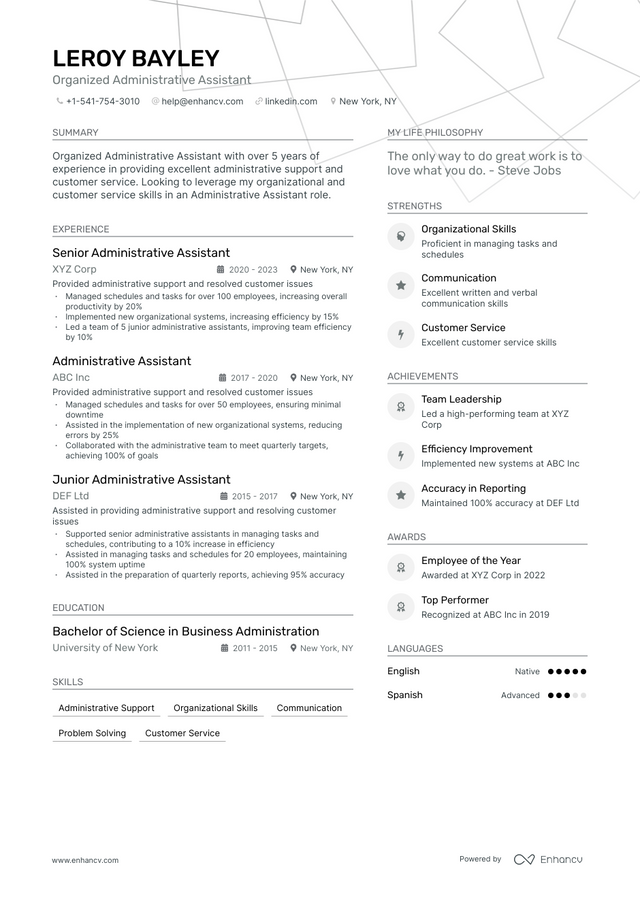 5 Administrative Assistant Resume Examples & Guide For 2023