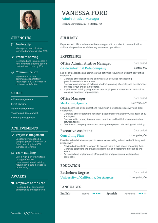 5 Administrative Manager Resume Examples & Guide for 2023