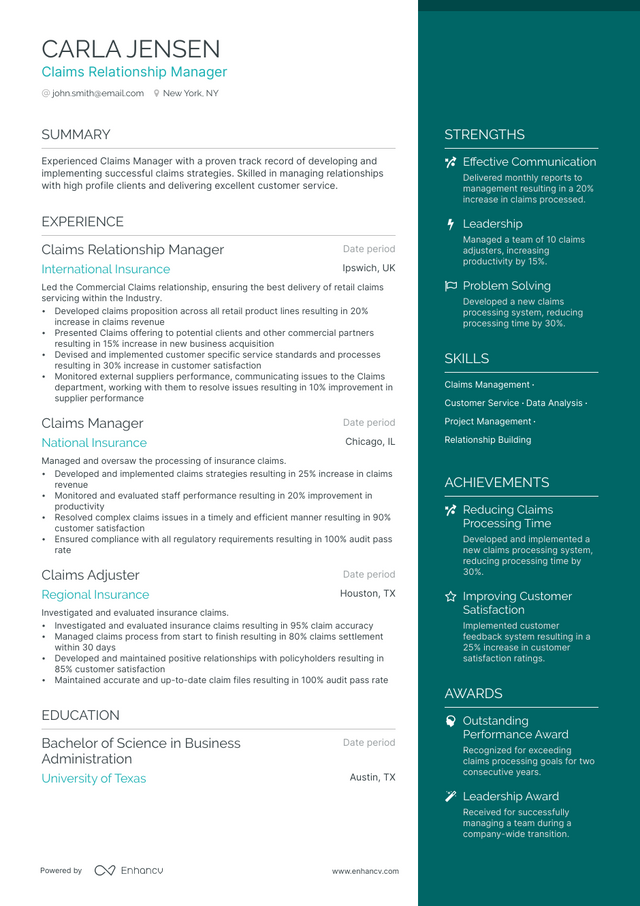 5 Claims Manager Resume Examples & Guide for 2023