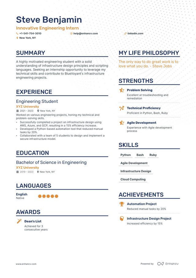 5 Engineering Intern Resume Examples & Guide for 2023