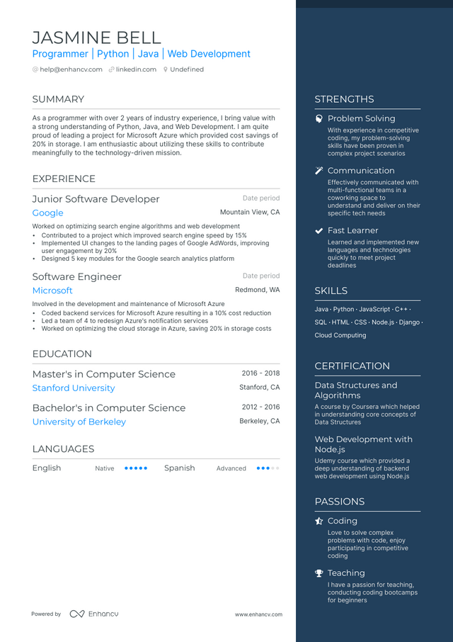 5 Entry-level Programmer Resume Examples & Guide for 2023