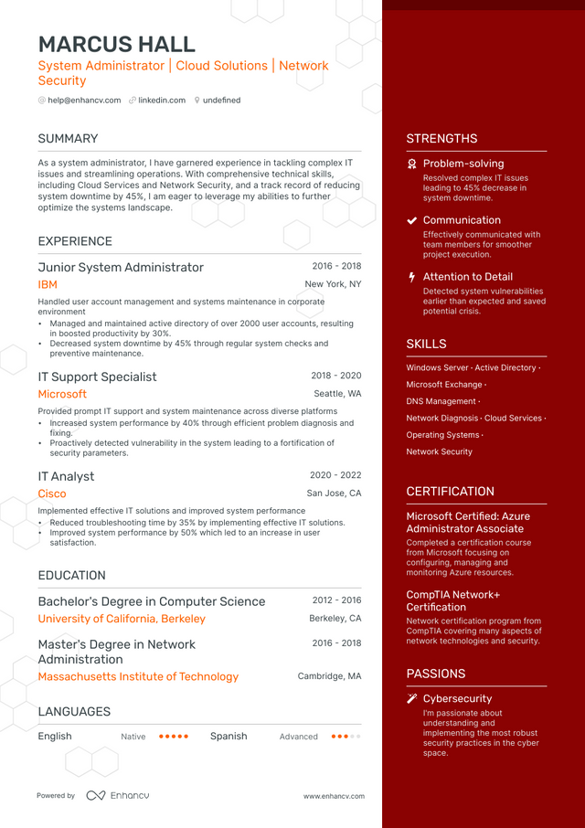 5 Entry Level System Administrator Resume Examples & Guide for 2023