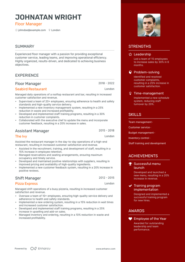 5 Floor Manager Resume Examples & Guide for 2023