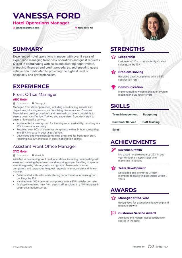 5 Hotel Operations Manager Resume Examples & Guide for 2023