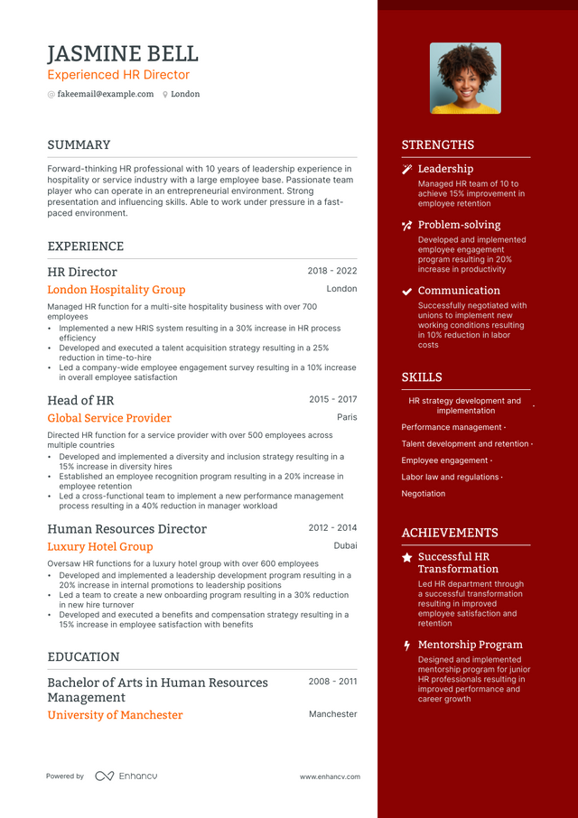 5 HR Director Resume Examples & Guide for 2023