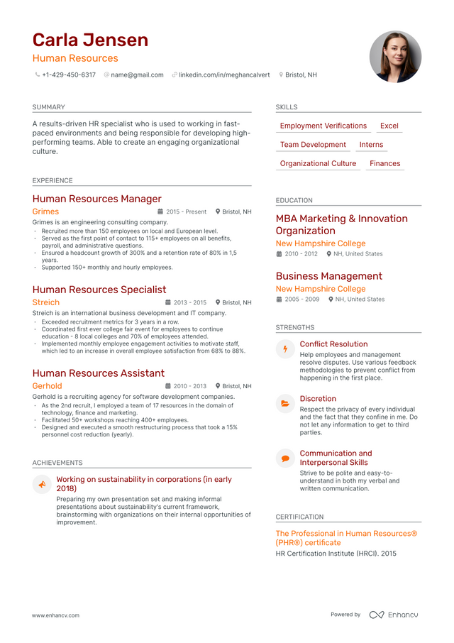 15 HR Resume Examples & Guide for 2023