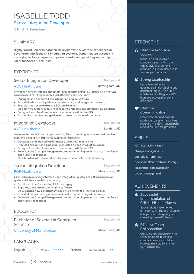 5 Integration Developer Resume Examples & Guide for 2023