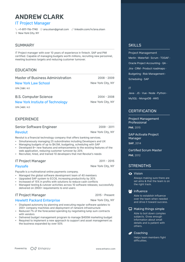 7 IT Project Manager Resume Examples & Guide for 2023