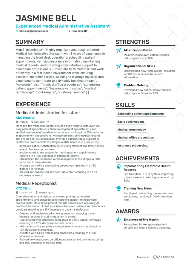 5 Medical Administrative Assistant Resume Examples Guide For 2023   AHR0cHM6Ly9jZG4uZW5oYW5jdi5jb20vcmVzdW1lcy9tZWRpY2FsLWFkbWluaXN0cmF0aXZlLWFzc2lzdGFudC1yZXN1bWUucG5n. 