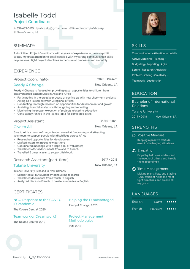 resume examples for non profit jobs