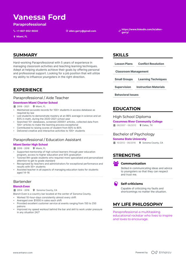 5 Paraprofessional Resume Examples & Guide for 2023