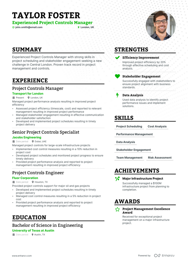 5 Project Controls Manager Resume Examples & Guide for 2023