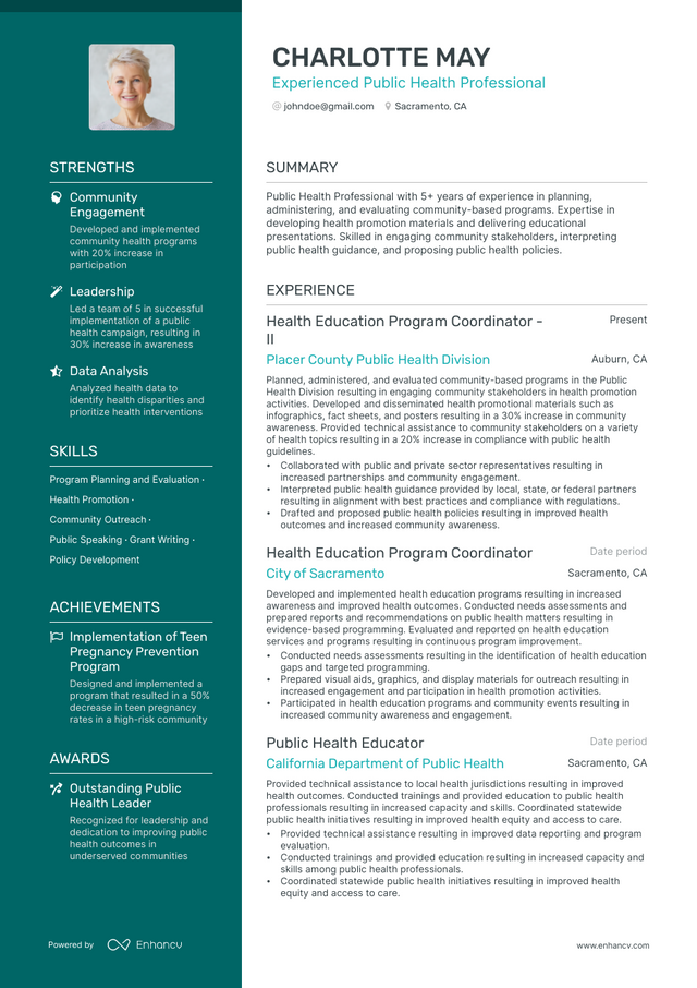 5 Public Health Resume Examples Guide For 2023   AHR0cHM6Ly9jZG4uZW5oYW5jdi5jb20vcmVzdW1lcy9wdWJsaWMtaGVhbHRoLXJlc3VtZS5wbmc~. 