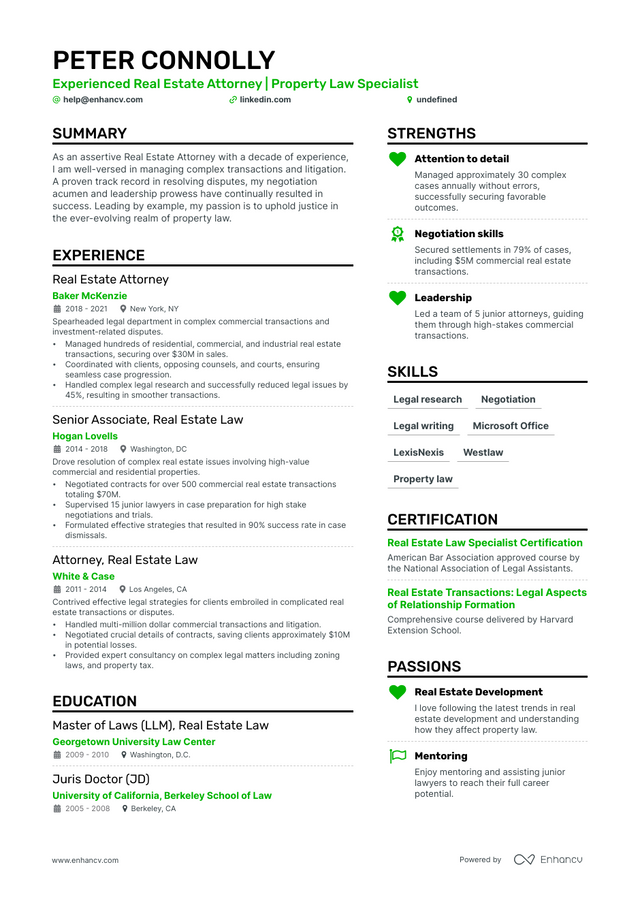 5 Real Estate Attorney Resume Examples & Guide for 2023