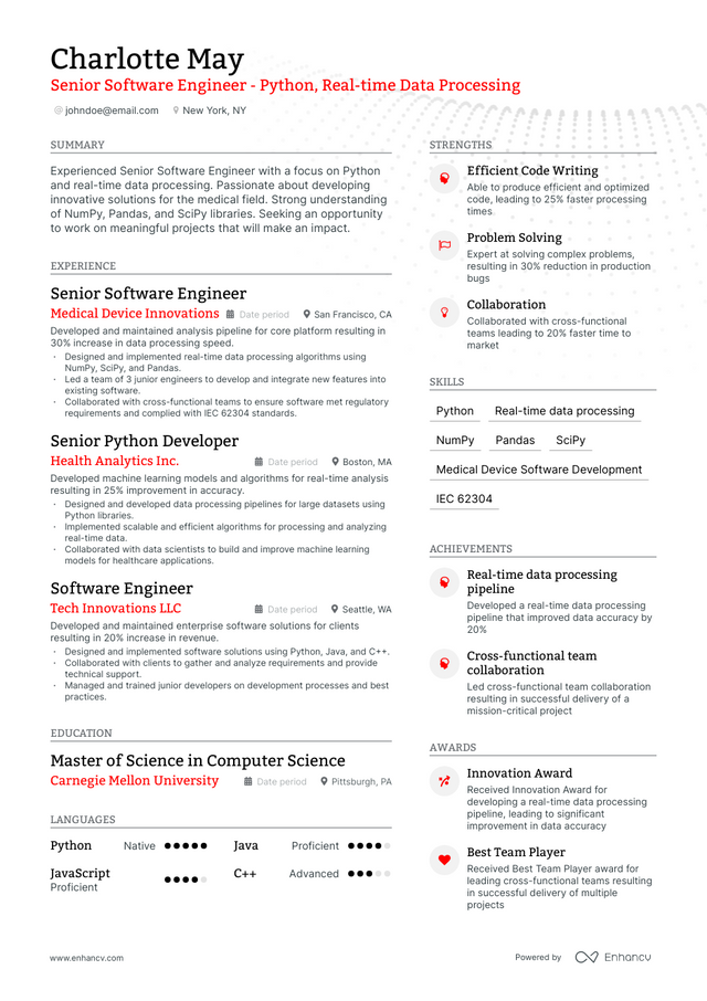 5 Senior Software Engineer Resume Examples & Guide For 2023