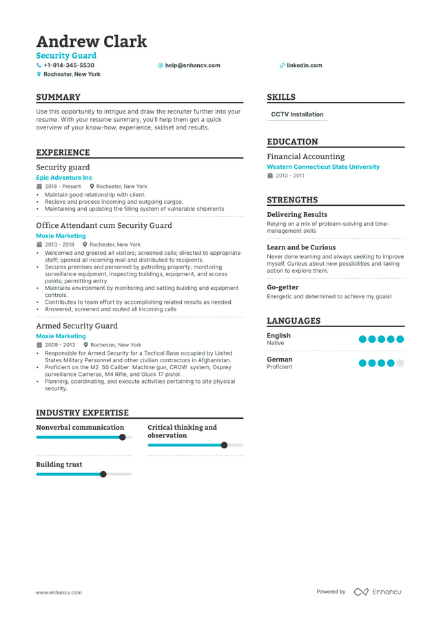 5 Security Guard Resume Examples & Guide for 2023