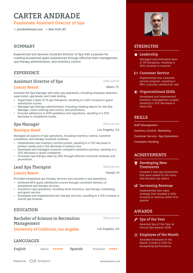 5 Spa Director Resume Examples & Guide for 2023