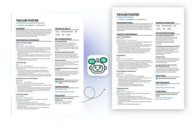 Translate your resume with AI