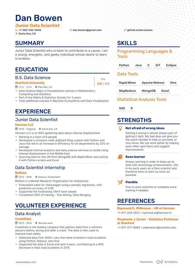 Junior resume template