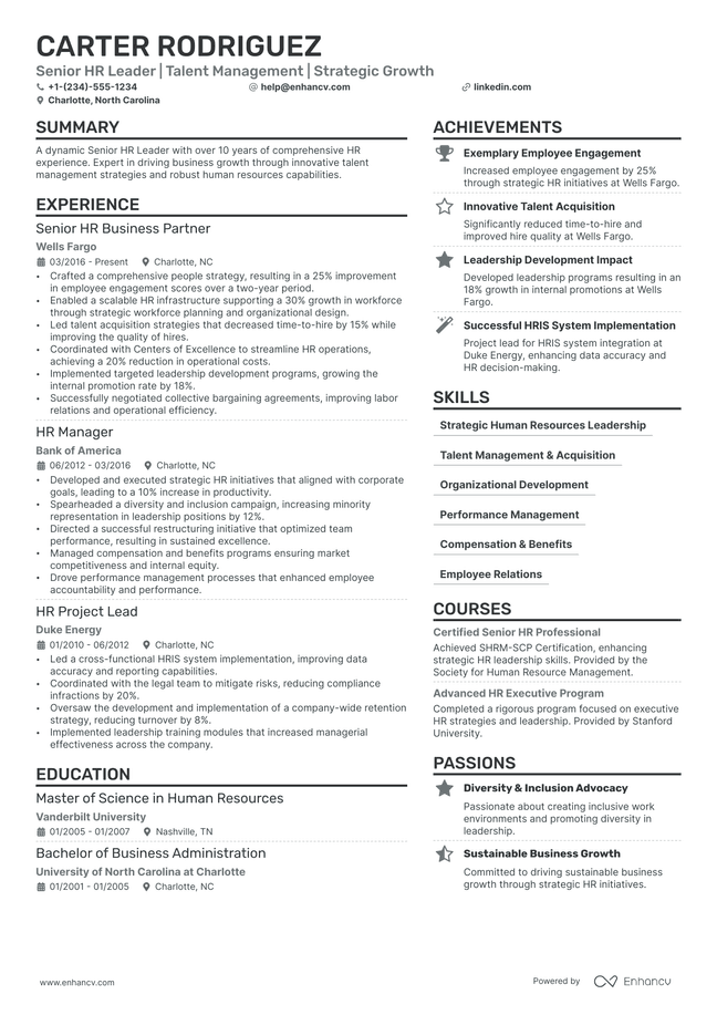 HR Director resume example