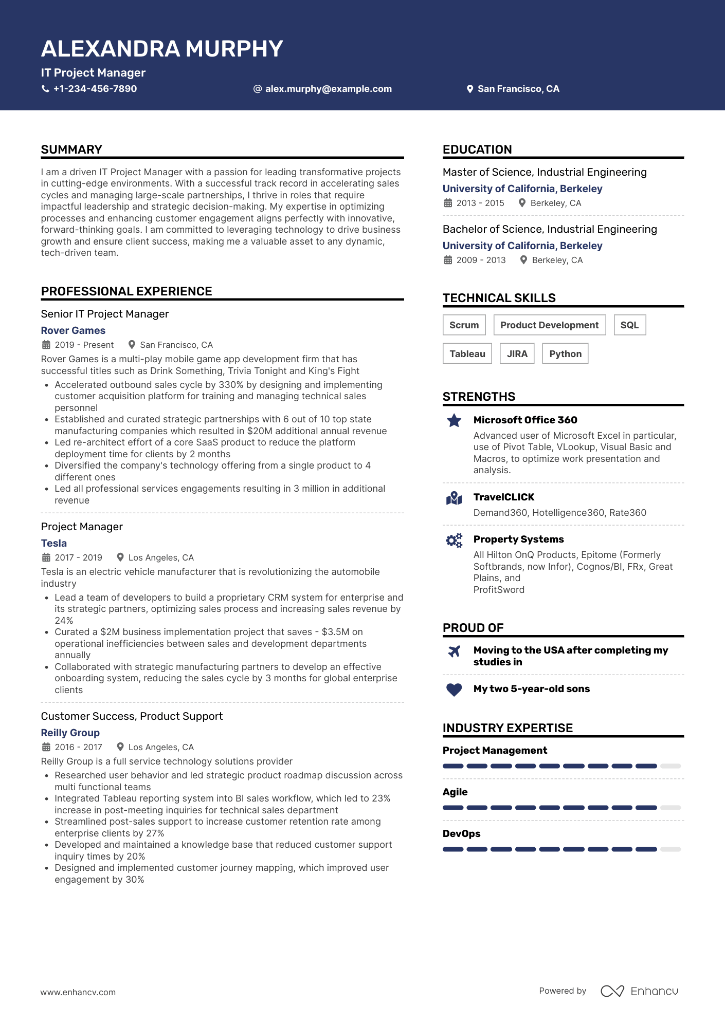 Full color header in brown modern resume template.