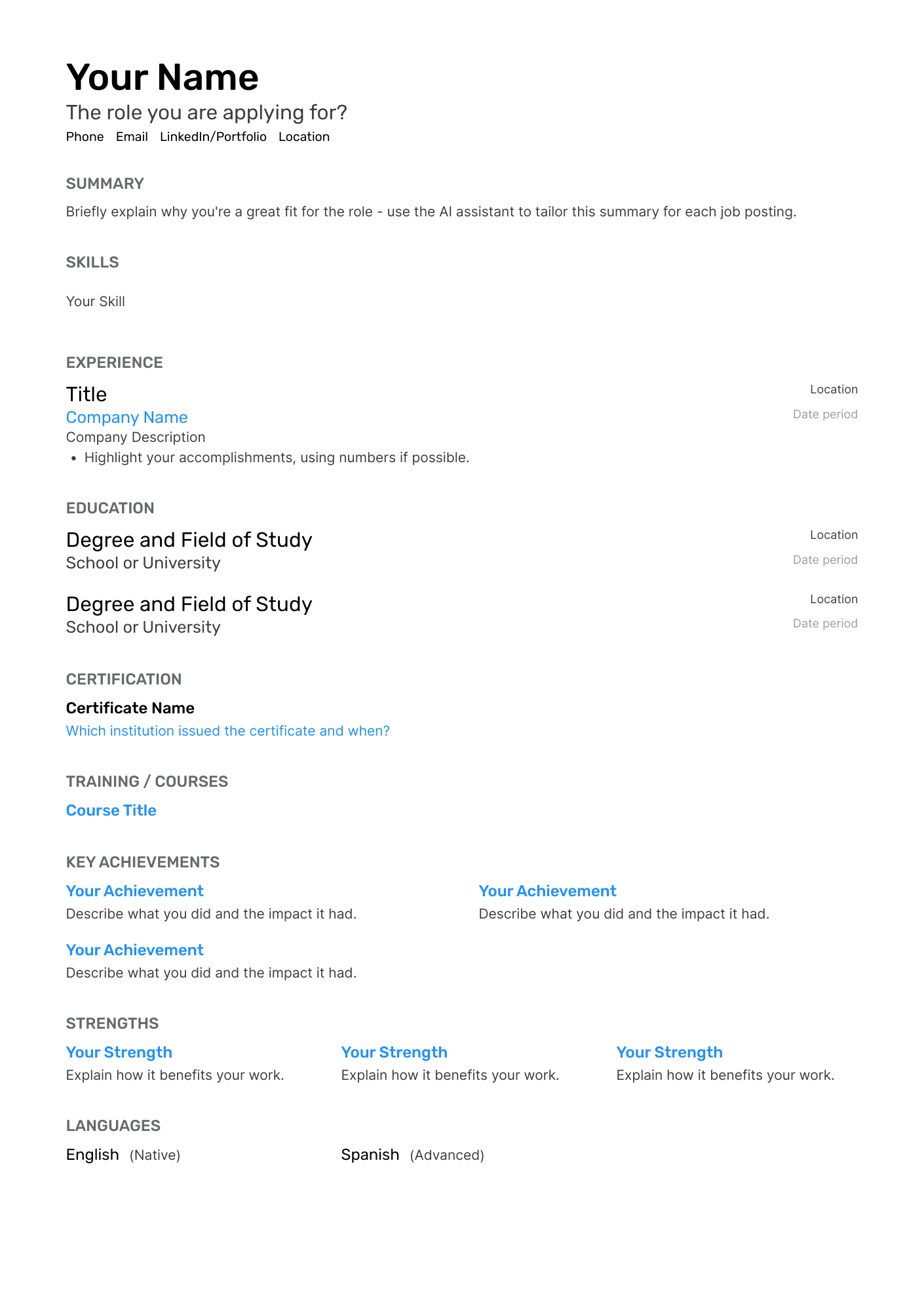 Resume Template