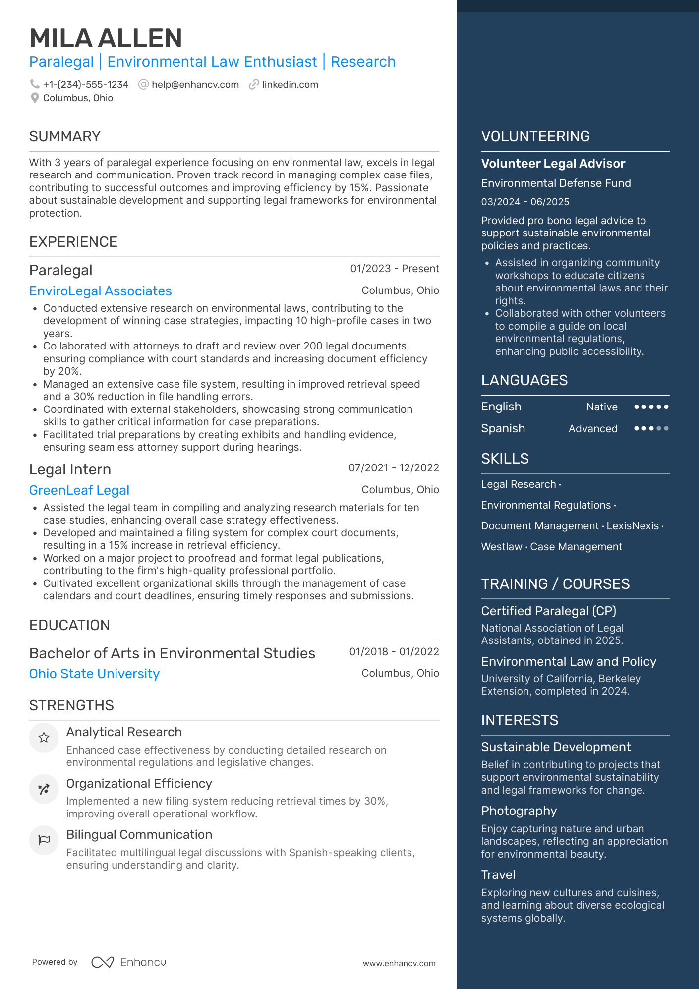 Paralegal resume example