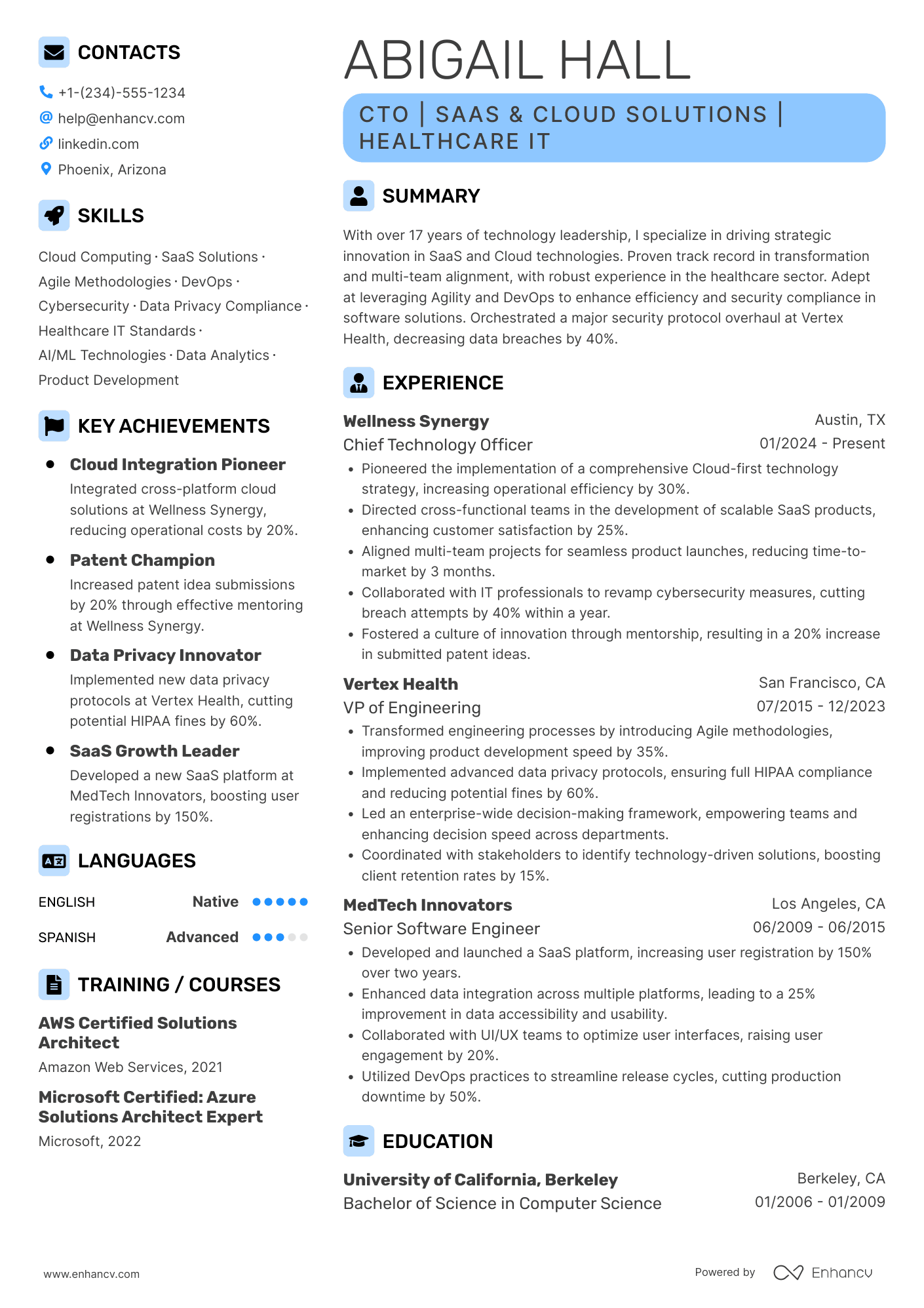 CTO resume example