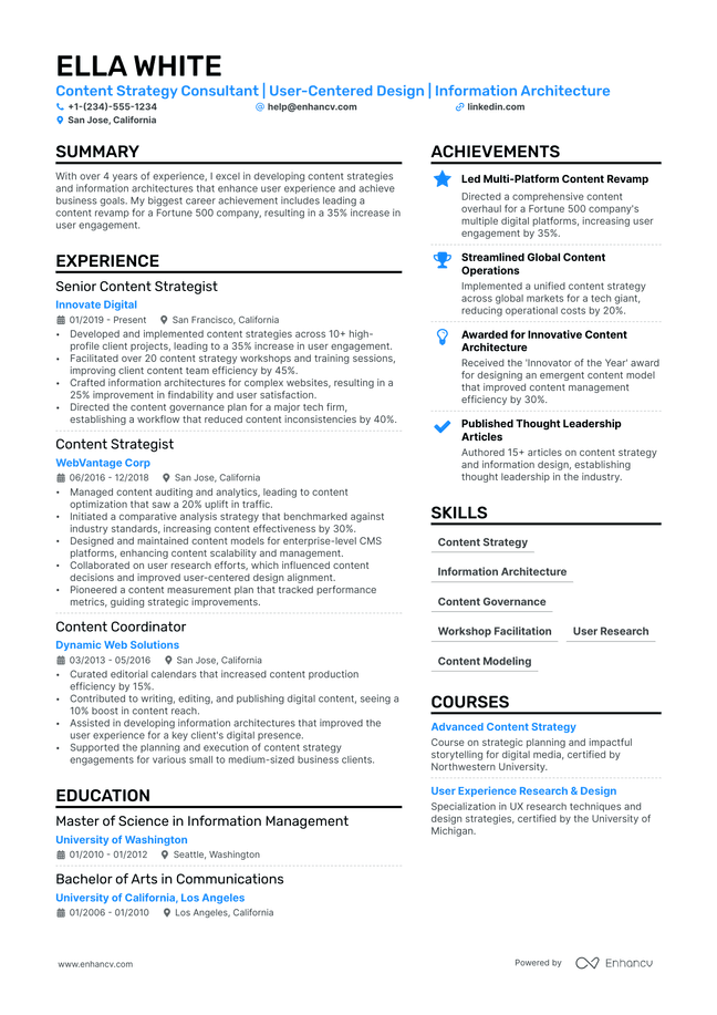 Strategy Consultant resume example