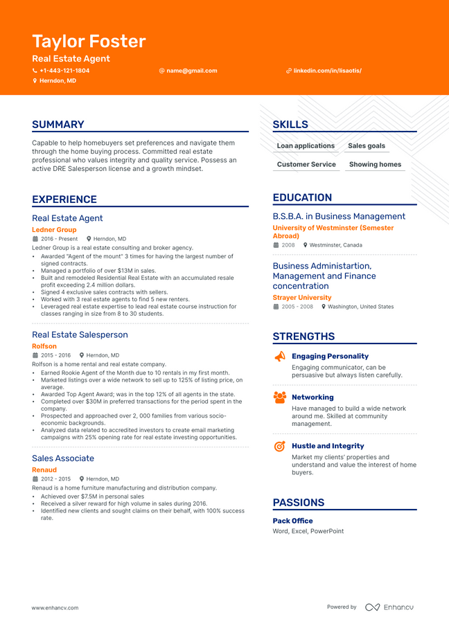 Property Manager resume example