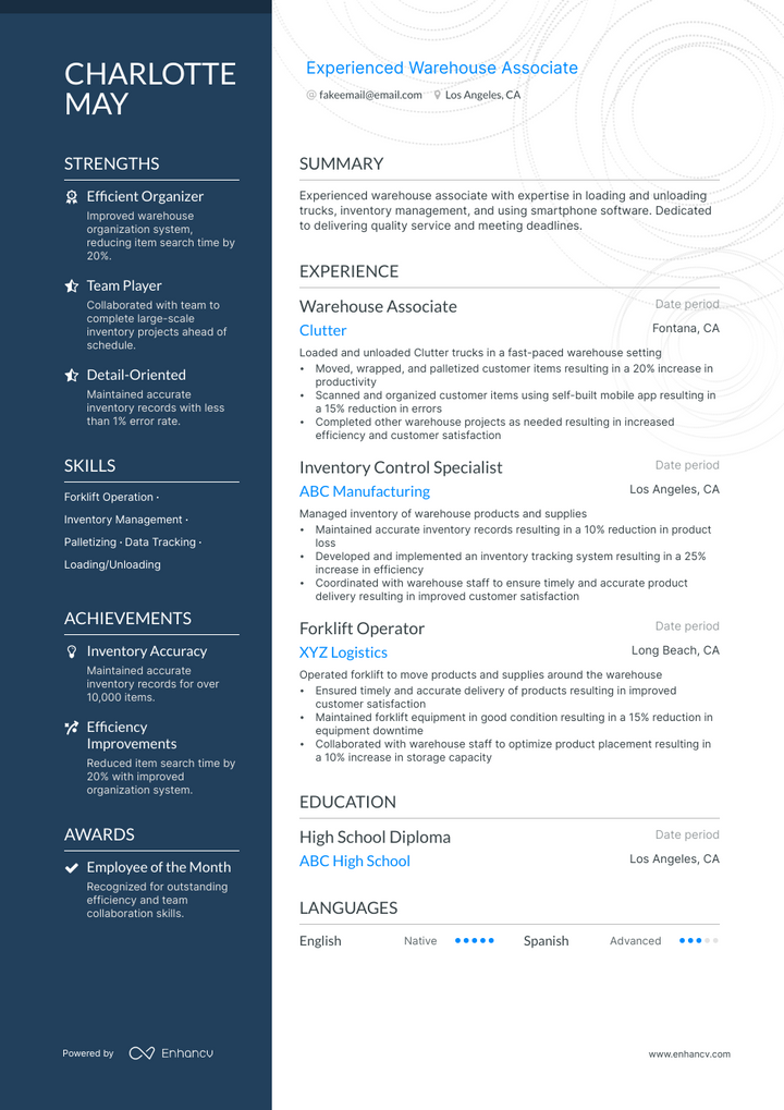 5 Warehouse Associate Resume Examples And Guide For 2023 4636