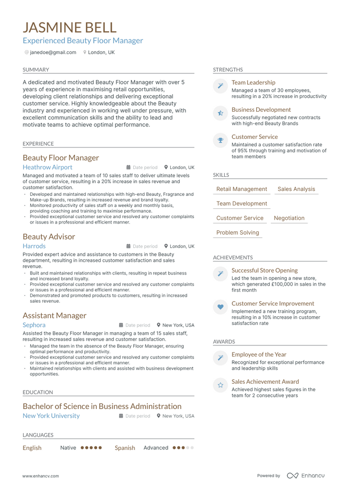 airport manager resume example