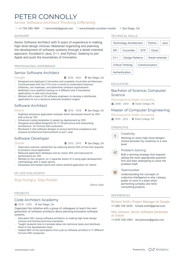 apple resume example