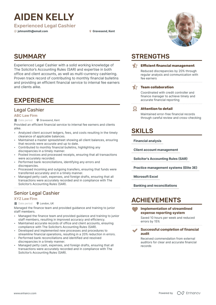 cashier manager resume example
