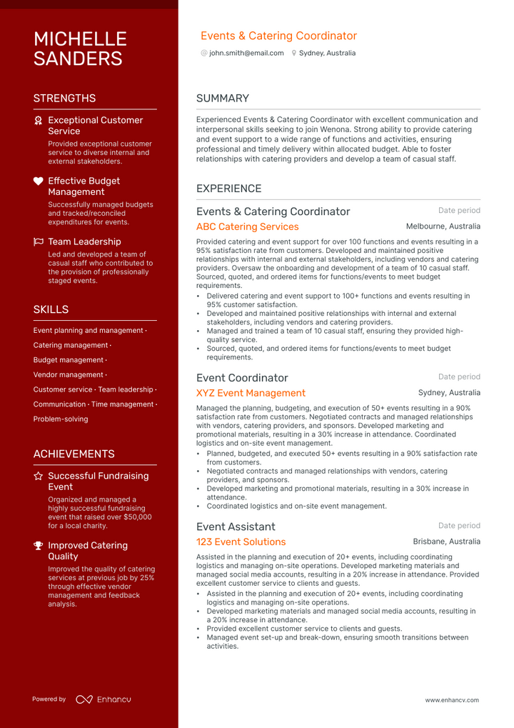 5 Catering Resume Examples Guide For 2023