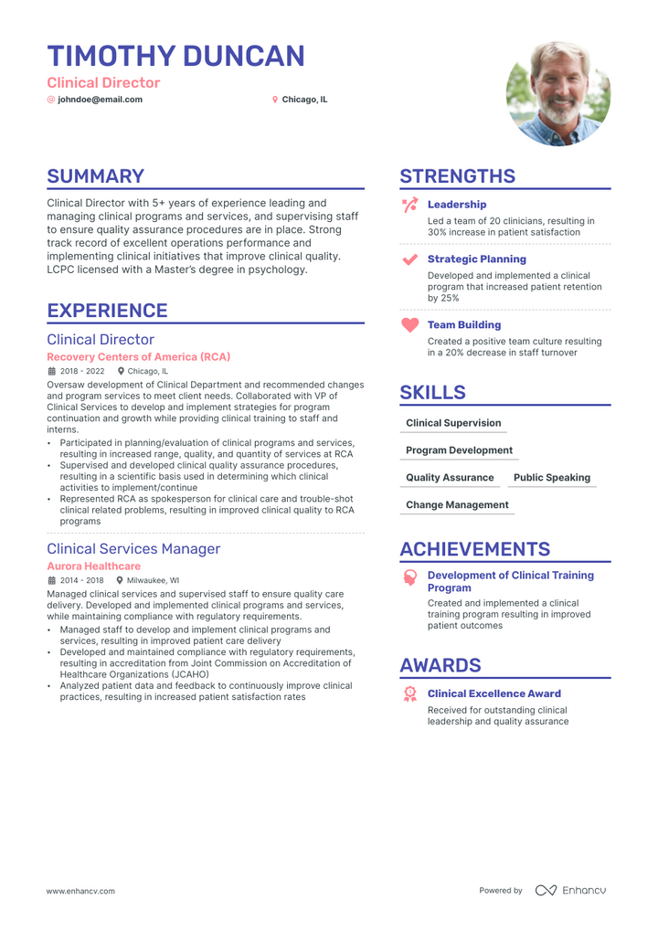 5 Clinical Director Resume Examples & Guide for 2023