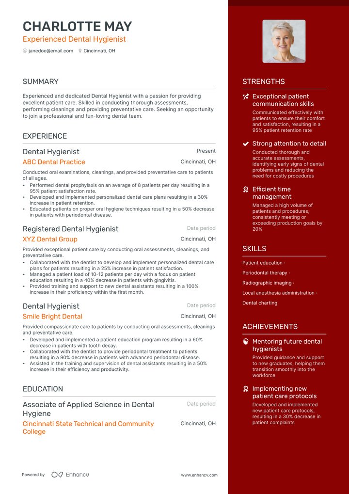 dental hygienist resume samples