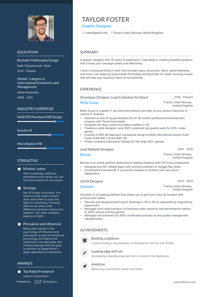 designer resume example