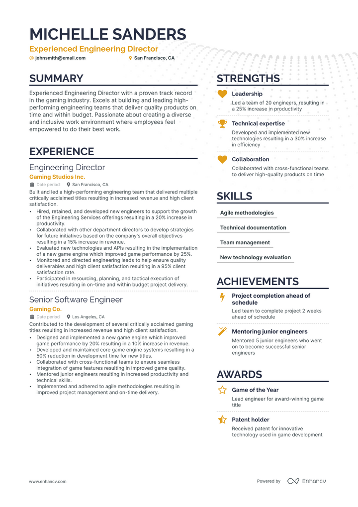 5 Director of Engineering Resume Examples & Guide for 2023