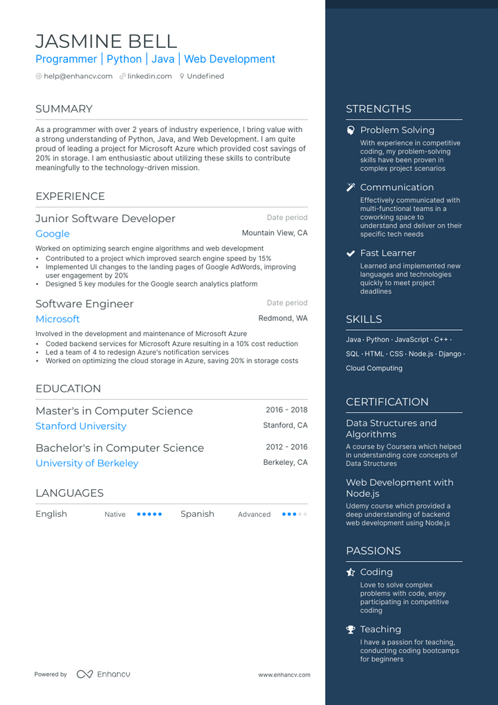 5 Entry-level Programmer Resume Examples & Guide for 2023