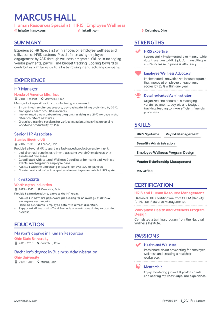 5 Human Resources Specialist Resume Examples & Guide for 2023