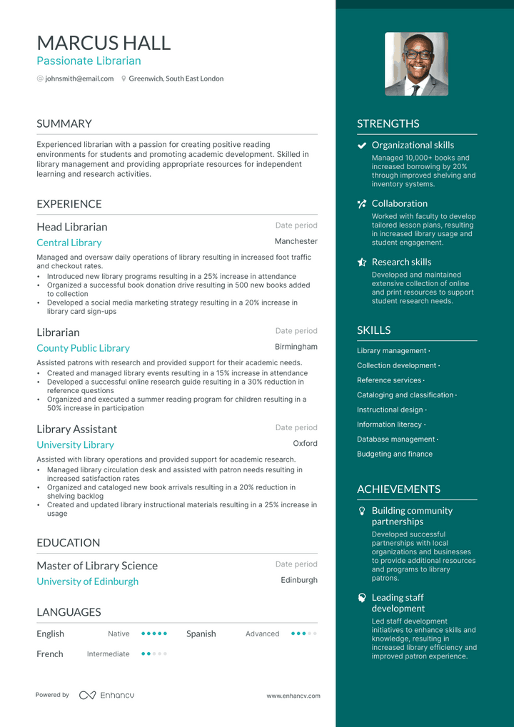 librarian resume example