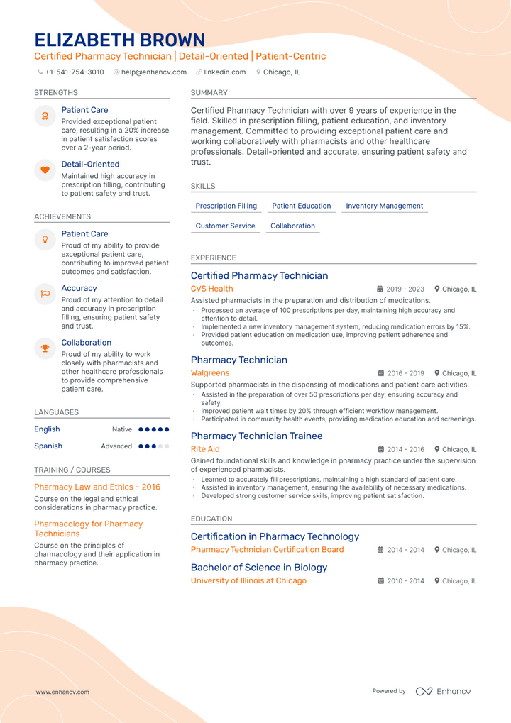 pharmacist resume example